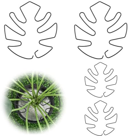 4 Pcs Monstera Support Set, Iron Stem Holder, Plant Holder, Plant Accessories for Outdoor and Indoor, Monstera Stabilizer for Keeping Growing Vertical (Black)