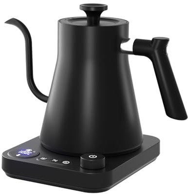VICBINLY Electric Gooseneck Kettle, Pour Over Coffee and Tea Kettle, 0.9L Tea Kettles, 1200 Watt Quick Heating, Boil-Dry Protection, Temperature Control, Matte Black