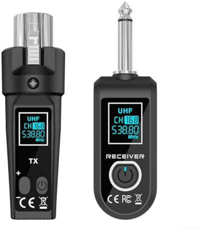 XLR Transmitter Empfänger Mikrofonsystem UHF Funkmikrofonsystem für dynamisches Mikrofon, Audio-Mixer, PA-Anlage, 30-50m