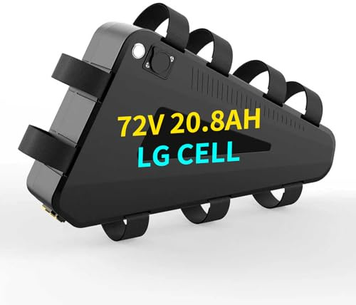 72V Electric Bike Triangle Lithium Battery Pack 20.8Ah Triangle Ebike Battery With fast charger + BMS for 350-2000W Motorcycle Mountain Bicycle