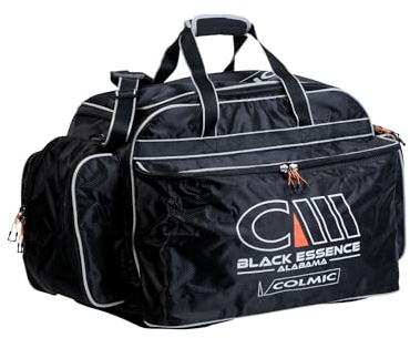 Colmic Black Essence – Borsone Tecnico da Pesca e Sport, Tessuto High Performance, Tasche Multiple, Viaggio, Fitness e Piscina – Borsa Sportiva