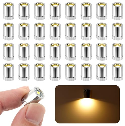 32pcs Mini LED Lights, Miniature LED Lights with Batteries, Warm White | Small Lights for DIY Hand Crafts, for Paper Lantern, Dollhouse Decoration, Party Decoration