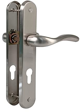 Amig - Door Handles with Steel Plate | Lena | 238 x 40 mm | Key 85 mm | Elegant and Simple Design | Steel Silver matt