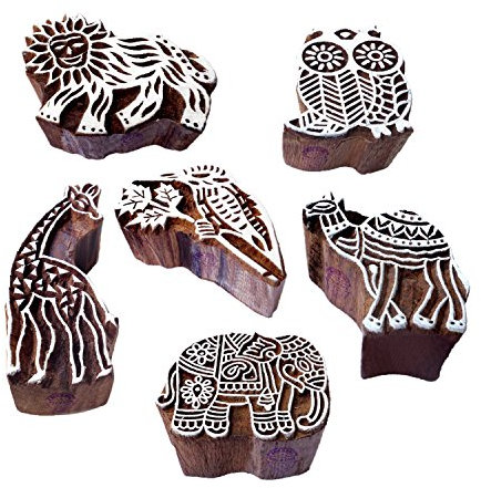 Royal Kraft Städtisch Muster Vogel und Tier Holz Drucken Stempel (Set von 6)
