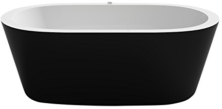 Jet-Line® | Whirlpool | Maggiore II | schwarz | Badewanne | freistehend | Whirlfunktion | Whirlwanne mit Luftdüsen | LED Beleuchtung | Wellness| Bad | 1700 x 800 x 580 mm