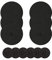 Homcomodar Round Placemats and Coasters Set of 6 Braided Woven Table Place Mats for Dining Table(Black)