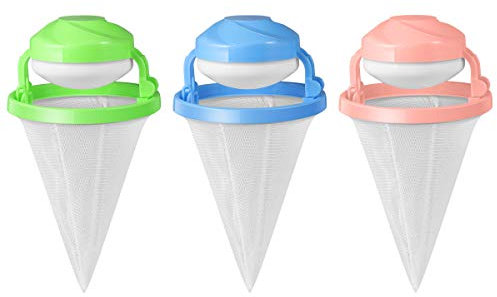 Élimine les poils pour animaux domestiques, attrape-cheveux, machine à laver, piège à peluches, réutilisable pour filtre à cheveux (lot de 3)