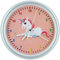SELVA Kinderwanduhr – Einhorn-Motiv – ABS-Gehäuse – Plastikglas – GERÄUSCHLOS – Für MÄDCHEN geeignet – Gehäuse-Ø: 25 cm