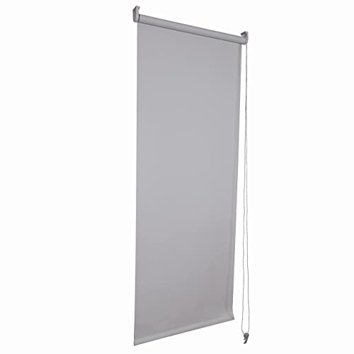 Funky Gadgets Roller Blinds Thermal Blackout Roller Blind, Easy Fit Child Safe Trimmable UV Protection Home Office Window Blinds, Grey Blind (120cm Wide X 165cm Drop)