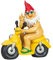 Mel-O-Design GmbH Lustiger XL Gartenzwerg auf Mofa 28 x 26 cm Zwerg Geschenkidee Garten Motorrad Dekoration
