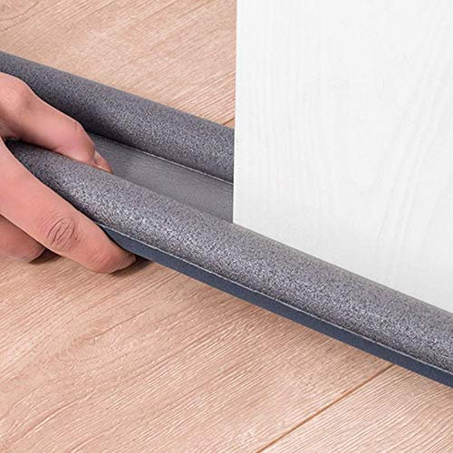 SHOPANTS - Lot de 2 boudins de porte insonorisants auto-adhésifs lavables pour dessous de porte (gris)