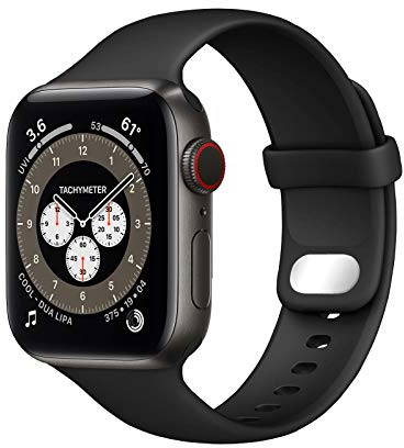 Lobnhot Compatibile per Cinturino Apple Watch 45mm 46mm 42mm 44mm,Cinturino di Ricambio in Silicone Morbido Sportivo Compatibile con iWatch Series 10 9 8 7 6 5 4 3 2 1 SE per Donna Uomo, Nero