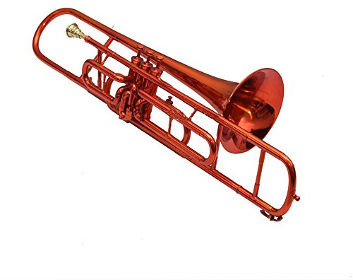 SOUND SAGA Ventil Posaune, BB Pitch, Premium Qualität inkl. Mundstück und Tragetasche (rot)