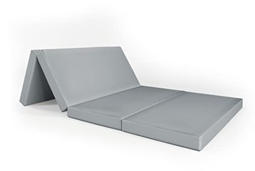 Rollmayer Gästematratze Kollektion Vivid (Silbergrau 31, 115x195x8cm), 4-teilige Klappmatratze Reisebett Schaumstoff Matratze zusammenklappbar, faltbar inkl. Graphit Transporttasche Kollektion Oxford