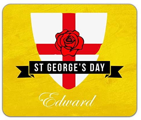 Shopagift Personalised St George's Day Sheild Flag Mouse Mat Pad Gift 24cm x 19cm