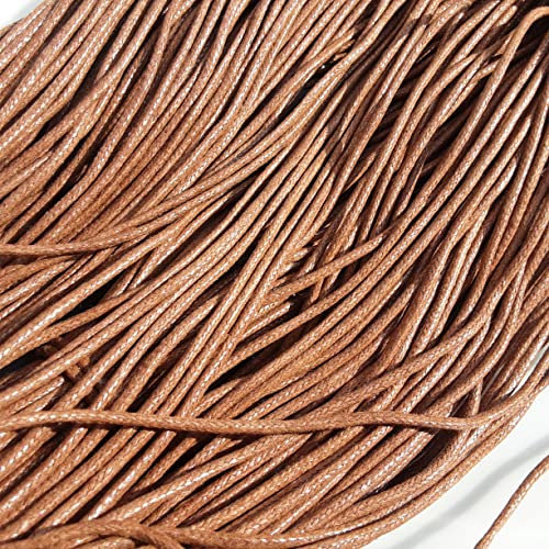 2mm x 18m Waxed Cotton Cord for Jewellery Craft Making Bracelet Necklace String,Seller Uk (Lt.Brown)