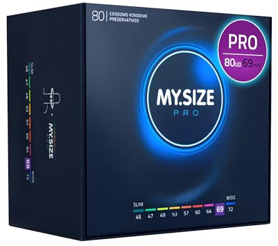 MY.SIZE PRO Elite Kondome, Größe 8 69 mm, XL, 80 Stück – Extra reines Vytex-Latex, leicht zu öffnen
