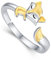 SOESON Fuchs Ring Damen 925 Sterling Silber Verstellbar Tier Ringe Offener Ringe Geschenk Schmuck für Damen（8#）