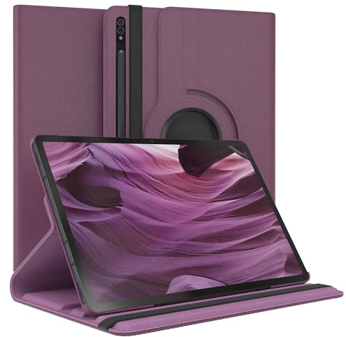EAZY CASE - Étui pour Tablette Samsung Galaxy Tab S8 Plus / S7 Plus Housse de Protection Smart Cover Support Rotatif Pochette Pliante 360° pivotante avec Fonction Stand Cuir synthétique Violet