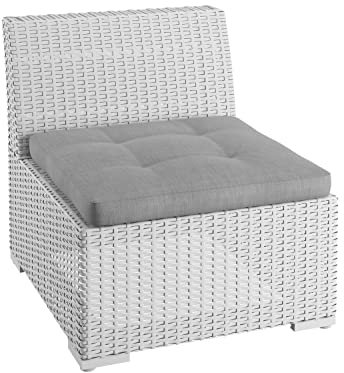 sunnypillow Polster für Gartenmöbel - Sitzkissen 70 x 70 cm für Rattanmöbel - Stuhlauflage Outdoor, wasserdicht, UV-lichtecht - Gartenpolster, Polsterauflagen auf Rattansessel, Stuhl - Kissen Grau