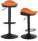 Kidol & Shellder Taburetes Altos de Cocina Sillas de Comedor Juego de 2 Negro Naranja Forro Polar Teddy Cojín de Asiento con Respaldo Giratorio 360° Ajustable en Altura de PU y Metal Hogar Bistro