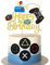 Xsstarmi 1 Pack Happy Birthday Cake Topper Video Game Cake Pick Game On Controler GamePad Cake Decorations for Video Game Theme Baby Shower Kids Birthday Party Decorations Supplies Gold