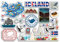 A5 Aufkleberbogen Island-Wahrzeichen Vinyl-Aufkleber – Islandkarte Flughafen Stempel Skyline Flagge Reise Urlaub Land Stadt Ästhetik #80299