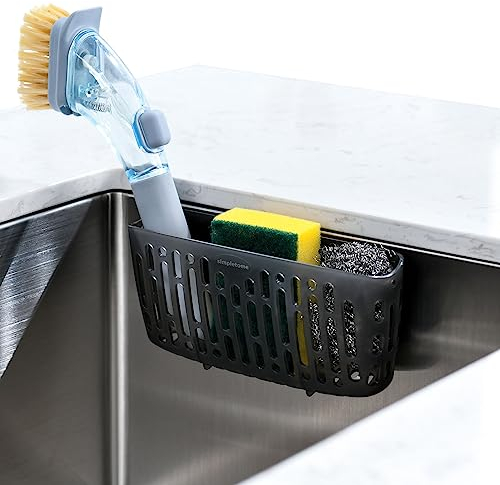 simpletome Schwammhalter Küche, Spülbecken Organisator, 3X Starke Saugnäpfe Oder Arbeitsplatte (Transluzentes Grau)