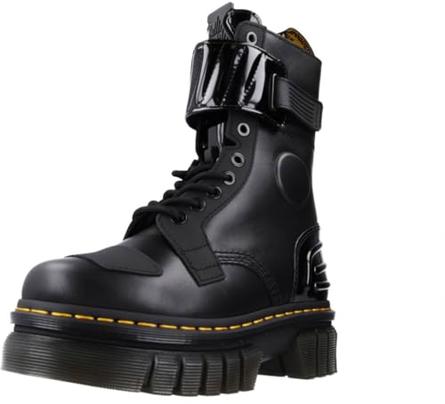 Dr. Martens 30970001, Anfibi Unisex-Adulto, Black Nappa Lux Black Ajax Black Soft Patent Pu, 39 EU