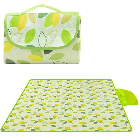 Suwang Picknickdecke 200x200cm,Tragbare Outdoor Picknickdecke Wasserdicht,Stranddecke Sandfrei,Faltbare Picnic Blanket mit Tragegriff,Picknick Decke für BBQ,Picknick,Wandern (Grüner)