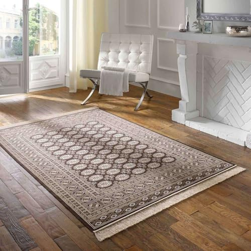 Taracarpet Teppich Palazzo Royal Vintage Bouchara schwarz 195x300 cm Kurzflor Orientteppich für Wohnzimmer Esszimmer und Schlafzimmer