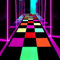 HOLAVIDA Neon Teppichläufer für Partys, Schwarzlicht UV Reaktiver Tanzboden, Rutschfeste Fluoreszierende Bunte Gitterteppich, Leuchtet im Dunkeln 80er Geburtstags Raves Zimmerdekoration 300cmx60cmx1cm