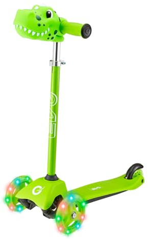 Evo EVO Mini-Cruiser-Scooter mit leuchtenden Rädern für Kinder | Tretroller für Kinder mit höhenverstellbaren Griffen | Balance-Scooter für Kinder mit 3 Rädern | Tretroller für Kinder ab 2 Jahren