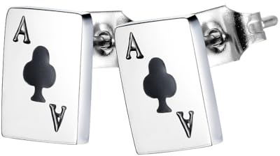 PACKOVE Mädchen Ohrstecker Poker Design Spades a Ohrschmuck Für Alltag Party Und Geschenk 0.31X0.24X0.39 Zoll Hautfreundlich Modeaccessoire