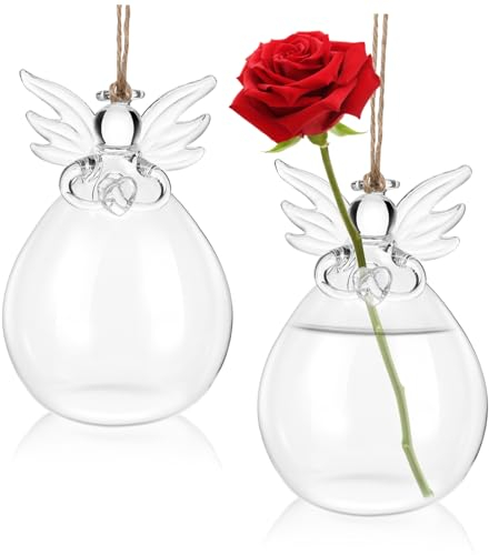 Zerodeko Ästhetisches Modernes Vasen-Set Glas-blumentöpfe Für Raumdekoration Engel-Design