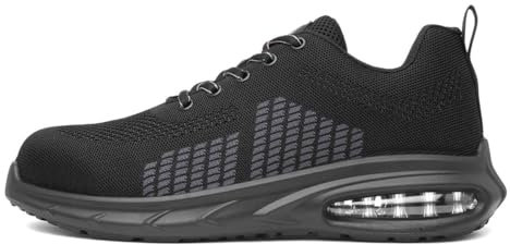EarthWorks Safety - EarthWorks Gavel Unisex Black Knit Safety Trainer - Size 9 UK - Black
