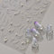Yeomju 24 PCS Weiße Französische Spitzen Perlen Kunst Aufkleber, Selbstklebende 5D Nagel Aufkleber Spitzen Linie Abzieher für Kunst Design Zubehör