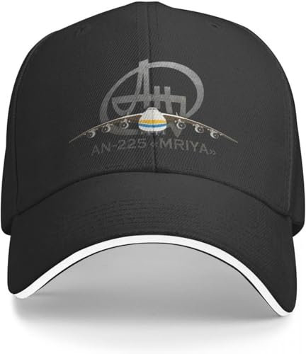 RYVOWETP Baseballmütze Snapback Sonnenhut Der große Antonov an 225 Mriya Schwerlastheber auf schwarzer Kappe Baseball Cap Hüte Baseball Cap Damen Caps Herren Geschenk