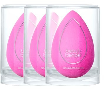 Beautyblender Original Pink 3-Pack Value Set - Aqua-Activated Make-up Schwamm - Latexfrei, Tierversuchsfrei, Nicht-Toxische Farbstoffe - Perfekt für Flüssige Foundation, Puder, BB-Creme und Concealer