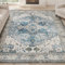SIXHOME Blau 240 * 300cm Flächenteppiche für das Wohnzimmer Waschbare Teppiche für das Schlafzimmer Vintage Teppiche Wohnzimmerteppiche Traditioneller Schlafzimmerteppich Teppich für das Esszimmer