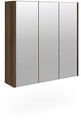 Vicco Armario con Espejo para baño Majest, Antracita Alto Brillo/Nogal, 67 x 68 cm