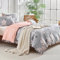 Tokokimo Housse de Couette 220x240 avec 2 Taies d'oreiller 65x65 cm - Couleur Dégradée Motif de Feuilles - Parure de lit 220x240 Adulte - 100% Microfibre Parure Couette avec Fermetures éclair, Gris