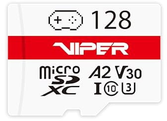Patriot Memory Viper Gaming Series 128GB Micro SDXC V30 A2 UHS-I U3 4K UHD Speicherkarte PV128GGM32MCX - Kompatibel mit Nintendo Switch 1/Steam Deck/ASUS ROG Ally/GoPro/Insta360/DJI Kameras und