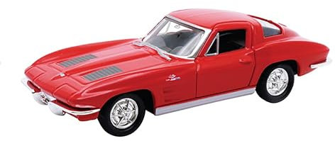 Toi-Toys Chevrolet Corvette 1963 Modellauto aus Metall Modell Auto Spielzeugauto 4-Varianten 94 (Rot)