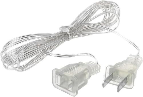 Yjemle White String Extension Lights Transparent Cable Extension Cord Plug Lamp Extension Cord Invisible Extension Plug Light Accessory Extender Wire for Indoor Outdoor,Clear Extension Cords