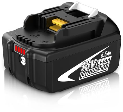 Goodexo 5.5Ah Batería de Repuesto BL1860B para Makita Batería 18V para BL1860B BL1850B BL1850 BL1860 BL1840B BL1830B BL1840 BL1830 LXT-400 con Pantalla LED
