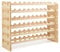 GOPLUS Casier à Bouteilles pour 60 Bouteilles, Range Bouteille Vin avec 6 Étagères, Porte Bouteille en Bois Massif pour Bars, sous-sols, 101x29x72cmCM, Bois Naturel (60 Bouteilles)