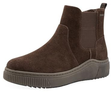 Tamaris Comfort Stivali invernali da donna senza tacco in pelle idrorepellenti