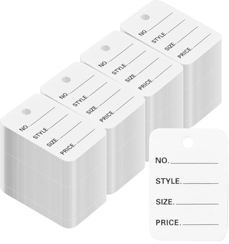 Anseom 1000 Stück Mini Preisschilder, 3.5x5CM preisschilder etiketten, Preisschilder für Kleidung, Markierung Etiketten, Preis Etiketten Anhänger, für Kleidung Schuhe Hut (Weiß)