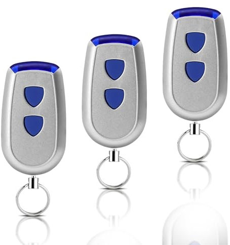 Normstahl Lot de 3 télécommandes de rechange 433,92 MHz 2 canaux Compatible avec Normstahl Crawford EA433 2KS, EA433 4KS, T433-4, RCU 433-2, RCU 433-4, EA433 2KM Micro